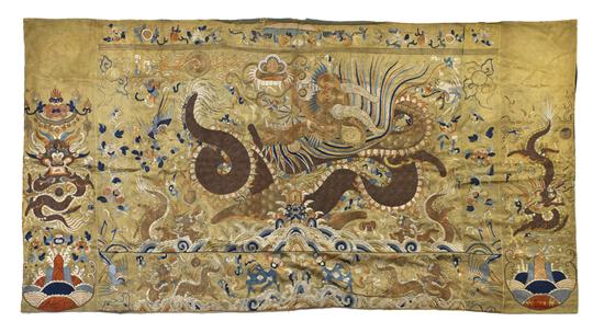 A Chinese Embroidered Silk Altar