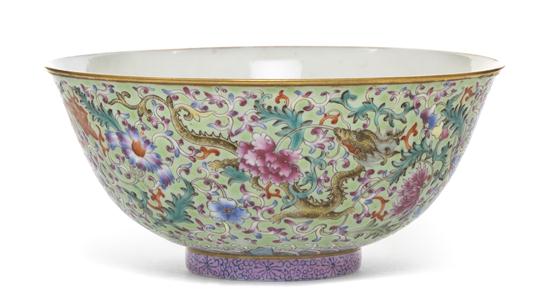 A Chinese Porcelain Bowl centered with