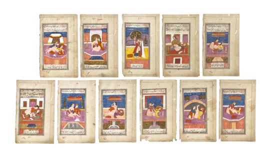 A Set of Eleven Persian Illuminated