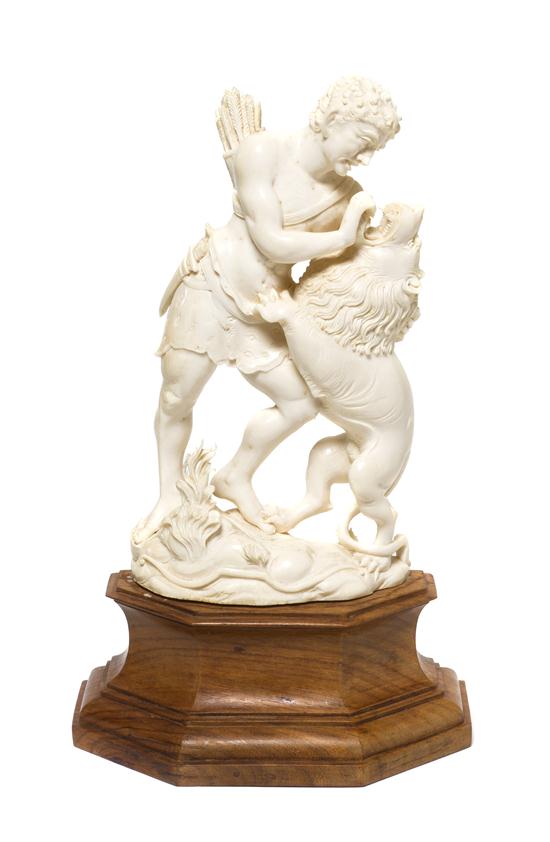 An Indian Carved Western Subject Ivory