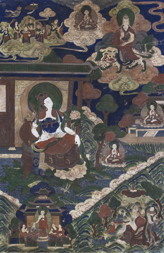 A Sino-Tibetan Painting depicting