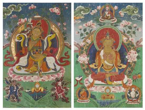 A Pair of Tibetan Thangkas one