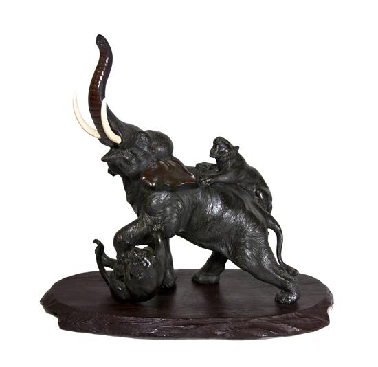 A Japanese Bronze Model of an Elephant 154358