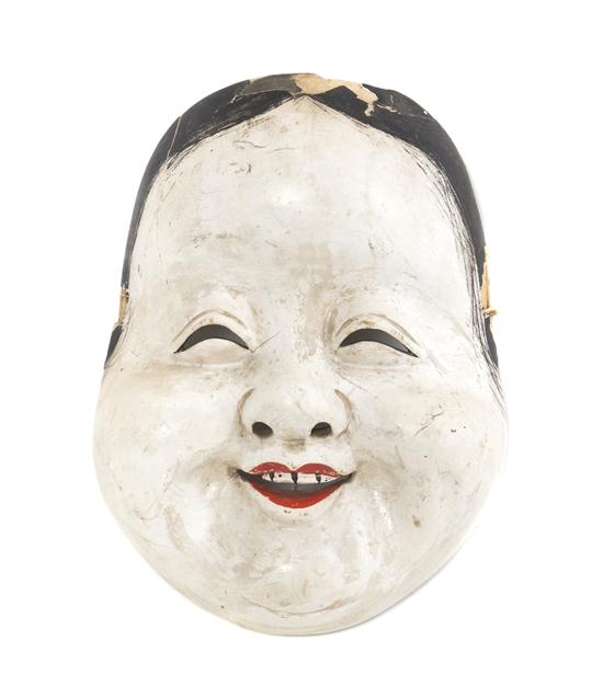 A Japanese Noh Mask depicting Otafuku 15435f