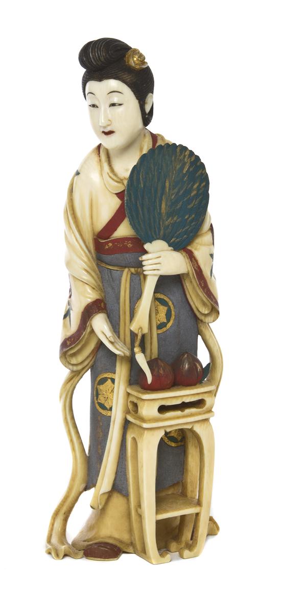 A Japanese Carved Ivory Figure of a