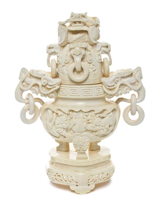 A Japanese Carved Ivory Censer 15438c