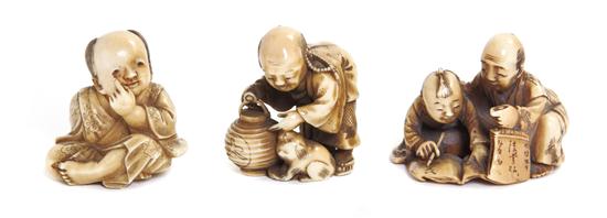 Three Ivory Netsuke comprising 154398