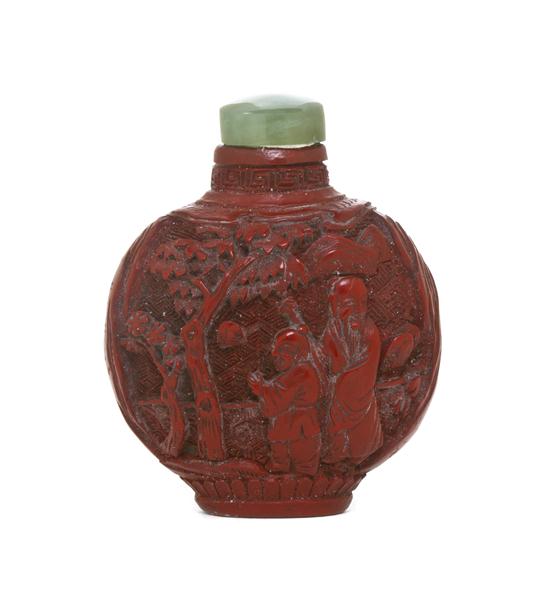  A Carved Cinnabar Lacquer Snuff 1543bd