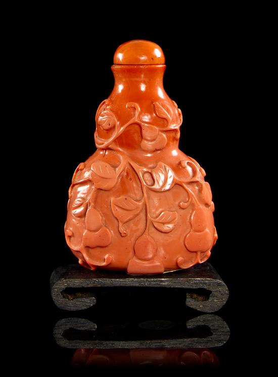  A Coral Colored Glass Double 1543b6