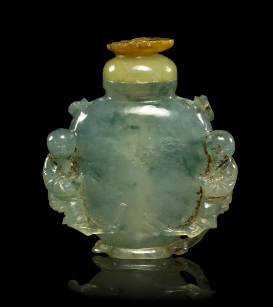 * A Jadeite Snuff Bottle of compressed