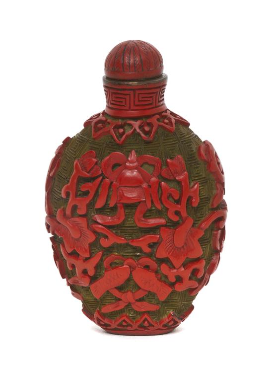 A Chinese Carved Two-Color Lacquer