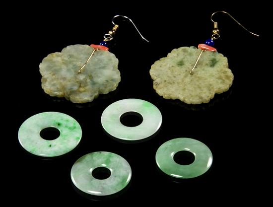 A Pair of Floriform Jade Earrings 1543e1