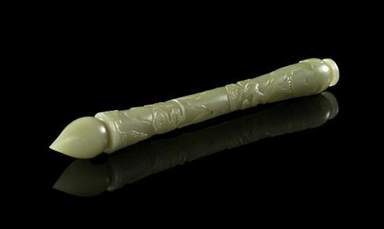 A Chinese Carved Jade Brush Handle 1543ec