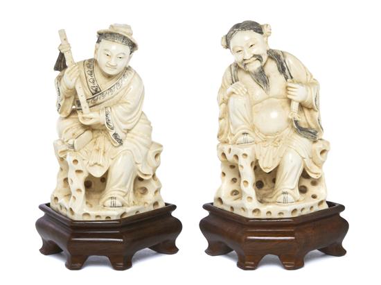 Two Chinese Carved Ivory Figures