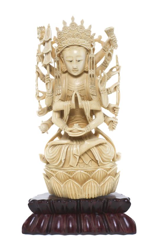 A Carved Ivory Model of a Multi-Armed