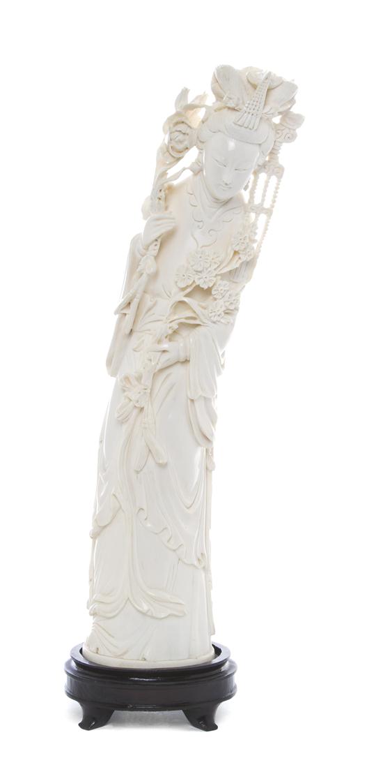  A Carved Ivory Tusk of a Lady 15442d