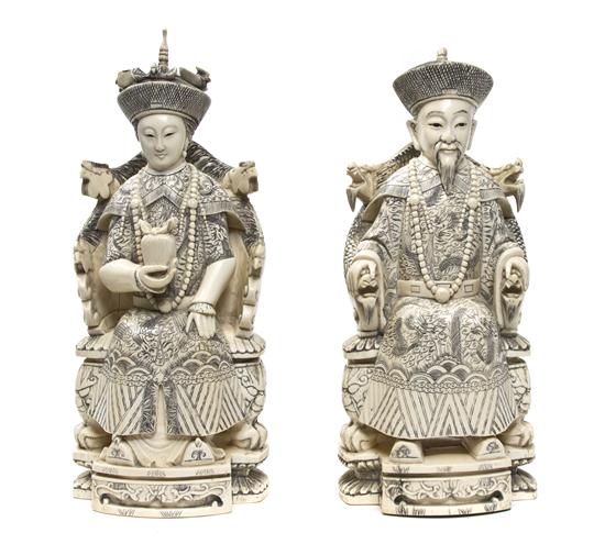 A Chinese Carved Ivory Emperor 154436