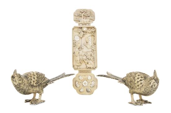 * A Group of Three Chinese Ivory