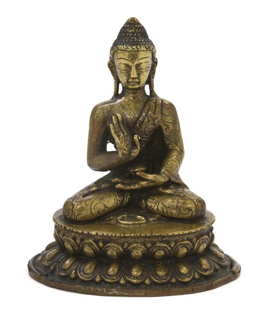 A Bronze Model of a Seated Buddha 15444a