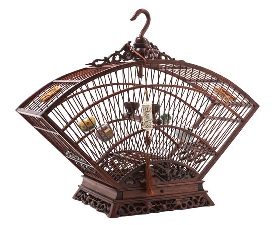 * A Chinese Bamboo Birdcage of