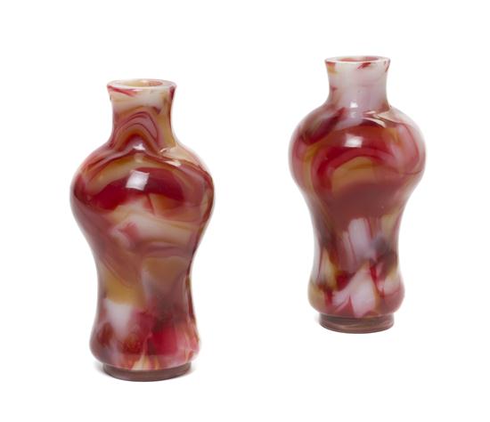 A Pair of Peking Glass Baluster