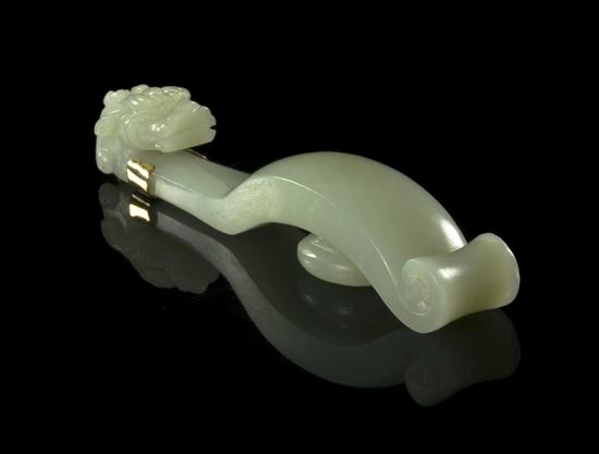 A Chinese Jade Belthook of a celadon