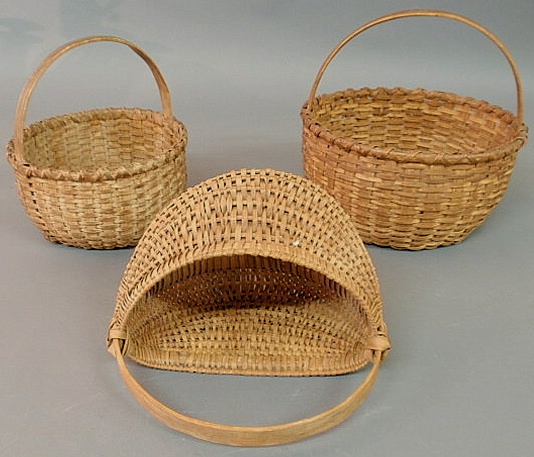 Three splintwood baskets 19th c  156c8a