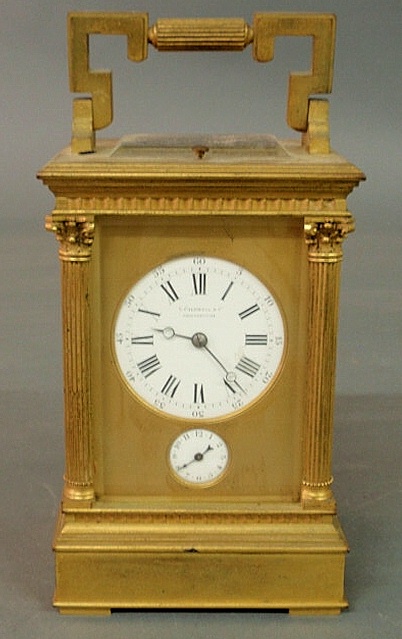 French brass carriage clock 19th c.