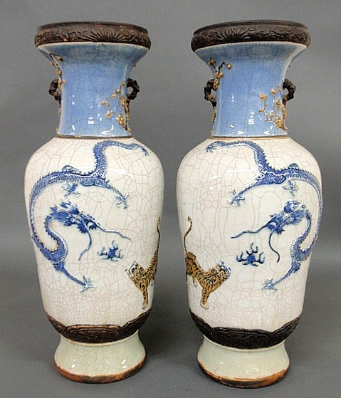 Large pair of Japanese porcelain