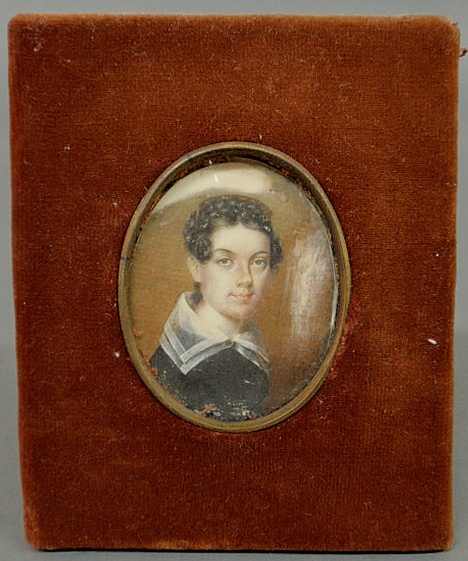 Miniature oval portrait on ivory