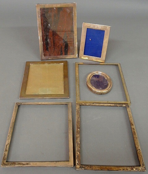 Seven sterling silver picture frames