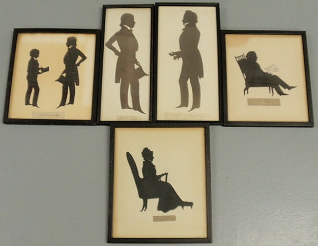 Five mid 19th c silhouettes one 156d03
