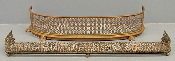 Curved brass fireplace screen with 156d40