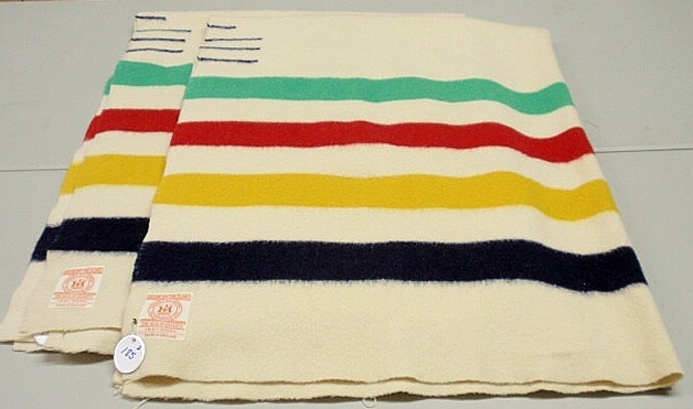 Two Hudson Bay Co. wool blankets 3.5