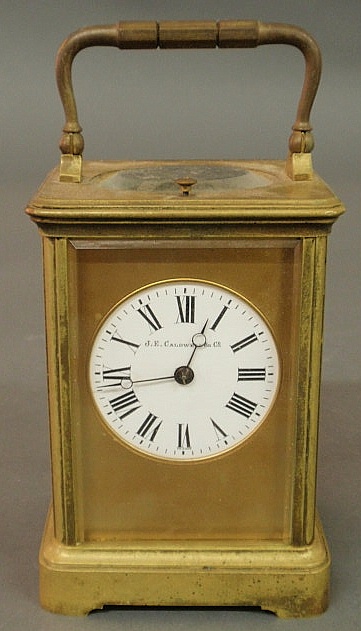 French bronze carriage clock by E.D.