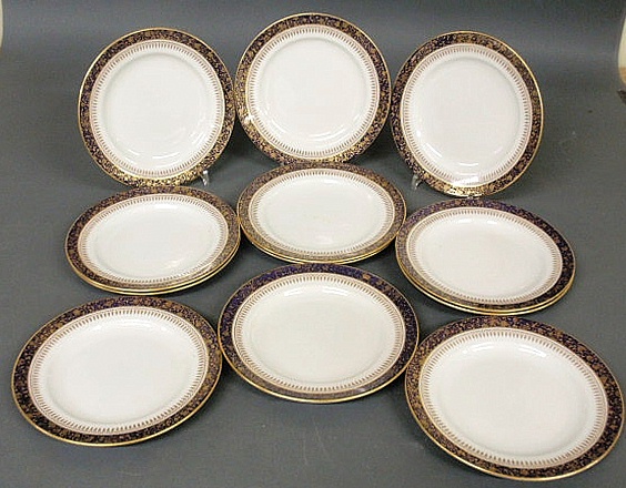 Set of twelve service plates with