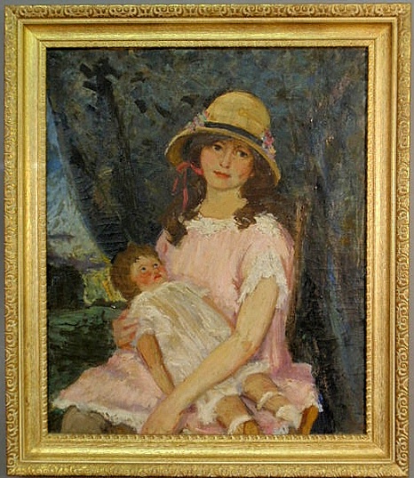 Oil on canvas portrait 20th century