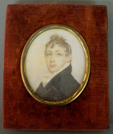 Miniature oval portrait 19th c  156d50