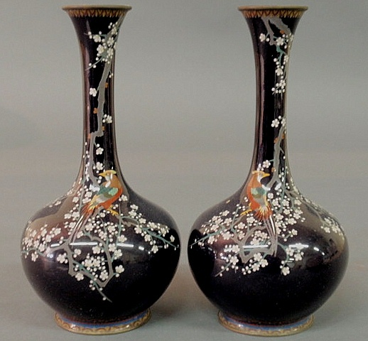 Pair of Japanese cloisonn bottle form 156d5f
