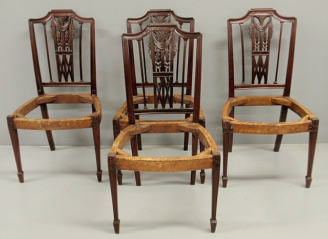 Set of four New York Federal mahogany