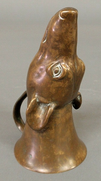 Bronze fox head stirrup cup c 1880  156d7b