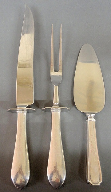 Two-piece sterling silver carving set