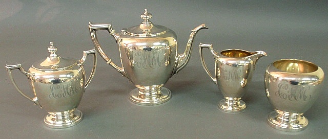 Four piece sterling silver tea service