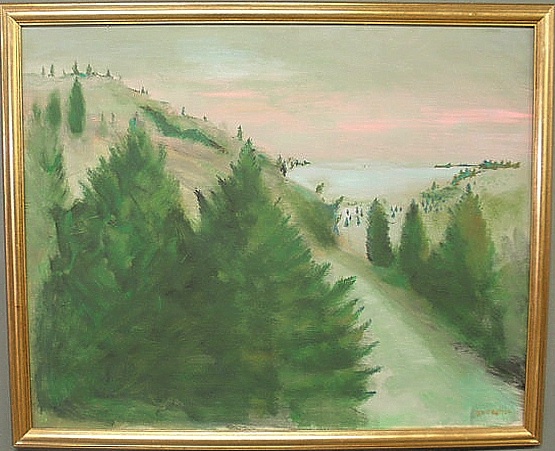 Large oil on canvas landscape painting