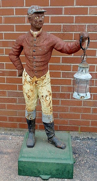 Cast iron jockey 19th c. with paint