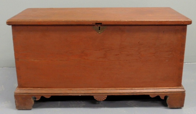 Pine blanket chest c 1820 with 156dbe