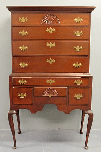 New England maple two-piece highboy