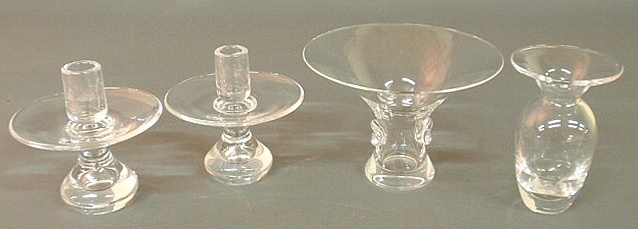 Pair of Steuben glass candlesticks 156de6