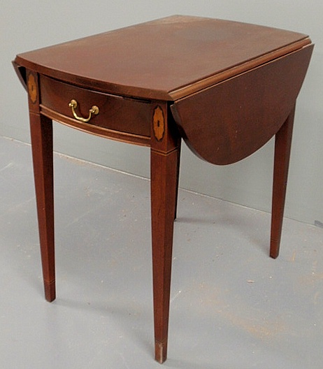 Hepplewhite style inlaid Pembroke table.