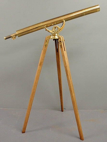 Bausch & Lomb brass telescope with teakwood